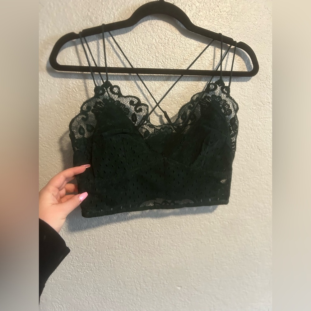 Free people suede and lace bralette